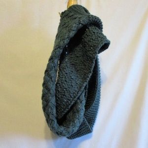 Silver & Dark Green Infinity Scarf